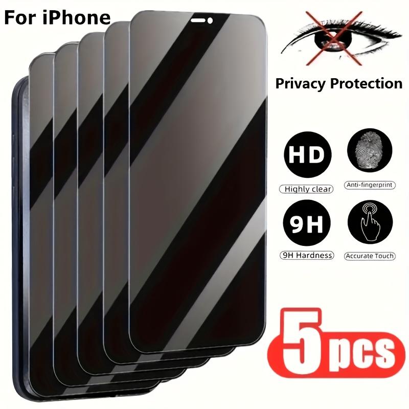 5pcs Privacy Screen Protector for iPhone 17 Pro Max/17 Air/16e/16/15/14/13/12/11 Pro/Pro Max/Plus/Mini/X/XS/Xs Max/7/8/se,Full Coverage Anti-Spy Glossy Shield,Smooth Surface,HD Clarity,9H Hardness,Easy Installation,Bubble-Free