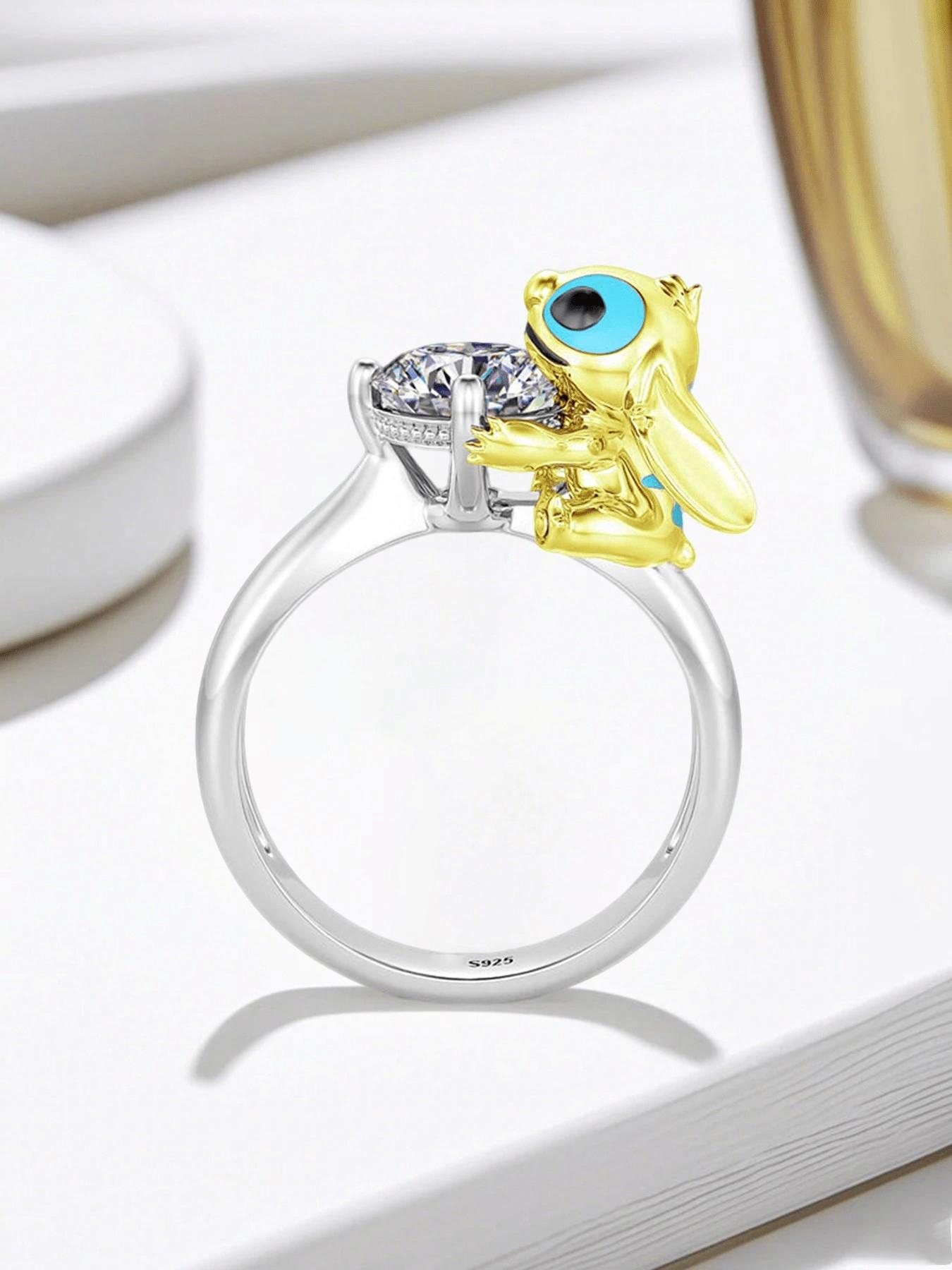 Elegant Silver Color Zircon Ring Set, Fashion Anniversary Engagement Wedding Jewelry Gift Box Included, Perfect Present for Her