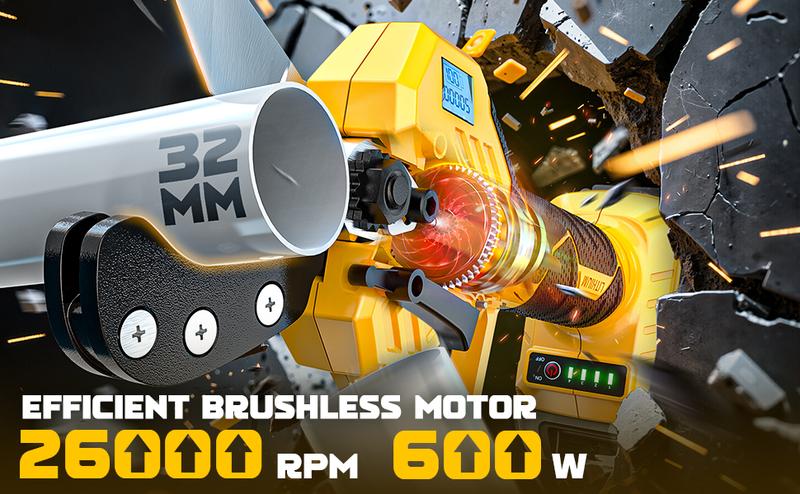 Electric PVC Pipe Cutter Compatible with DEWALT 20V Battery (NO BATTERY!!), 1-5/8" (32mm) Pipe Cutter Tool Brushless Motor Tubing Cut 240W Cordless