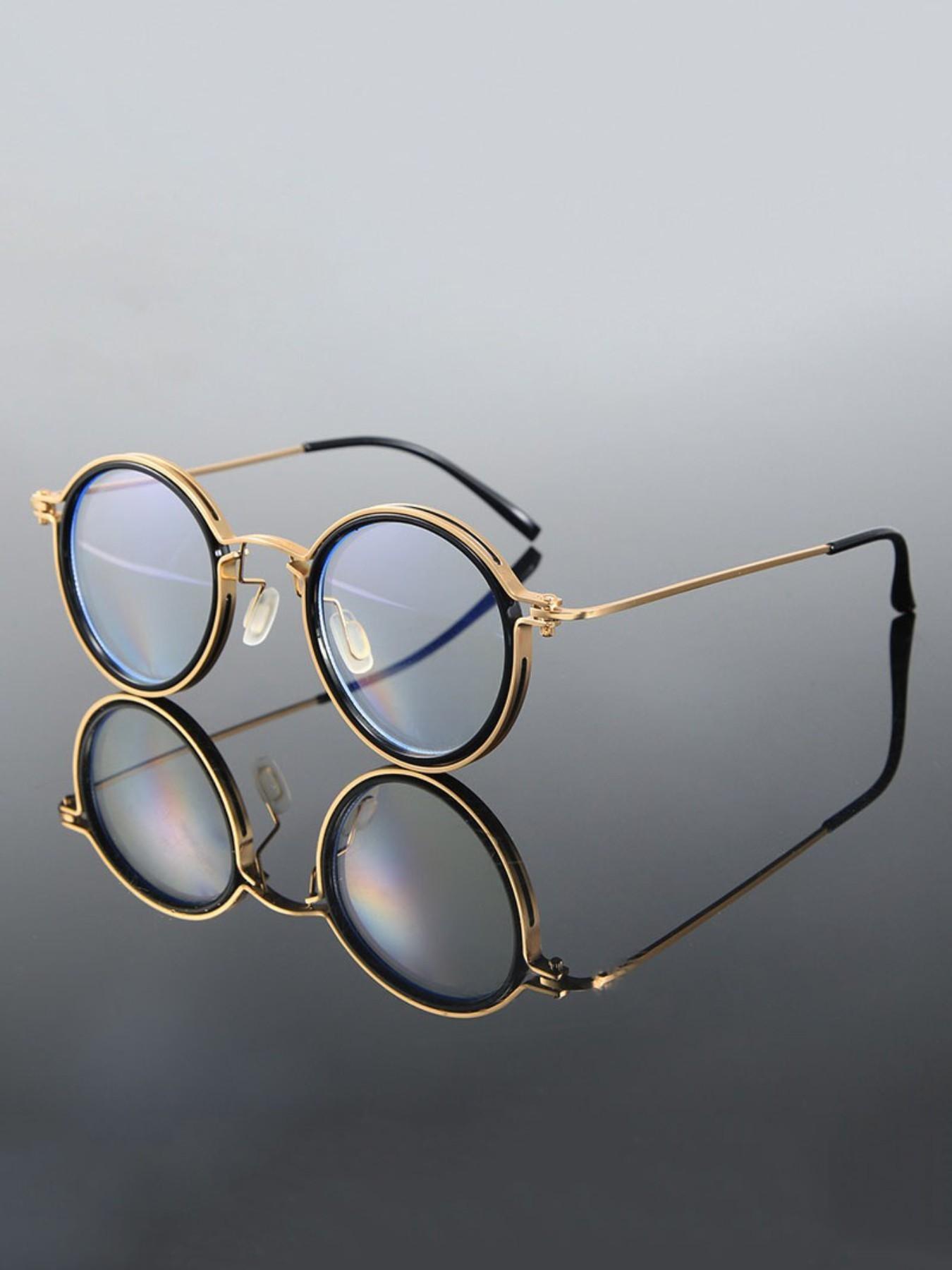 Round-frame Metal Reading Glasses, Classic Round Metal Frame.: +1.00 to +4.00 Dioptres. Anti-glare. Computer Glasses. Suitable for Reading and Screen Use. High-definition Lenses