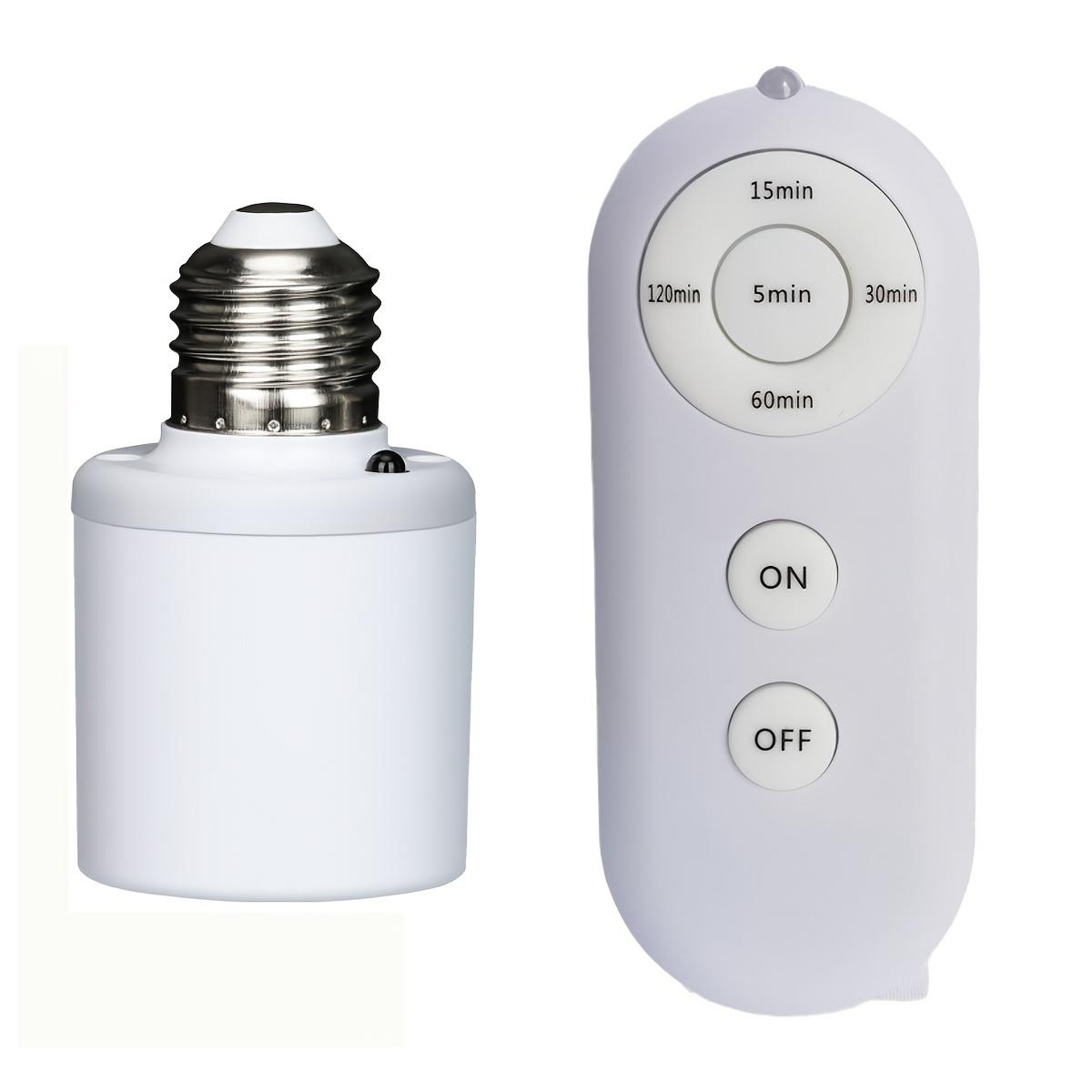 Remote Control Timer Light Socket E27 Bulb Holder, Wireless Wall Switch for Closet, Basement, Attic, Stairwell Lighting