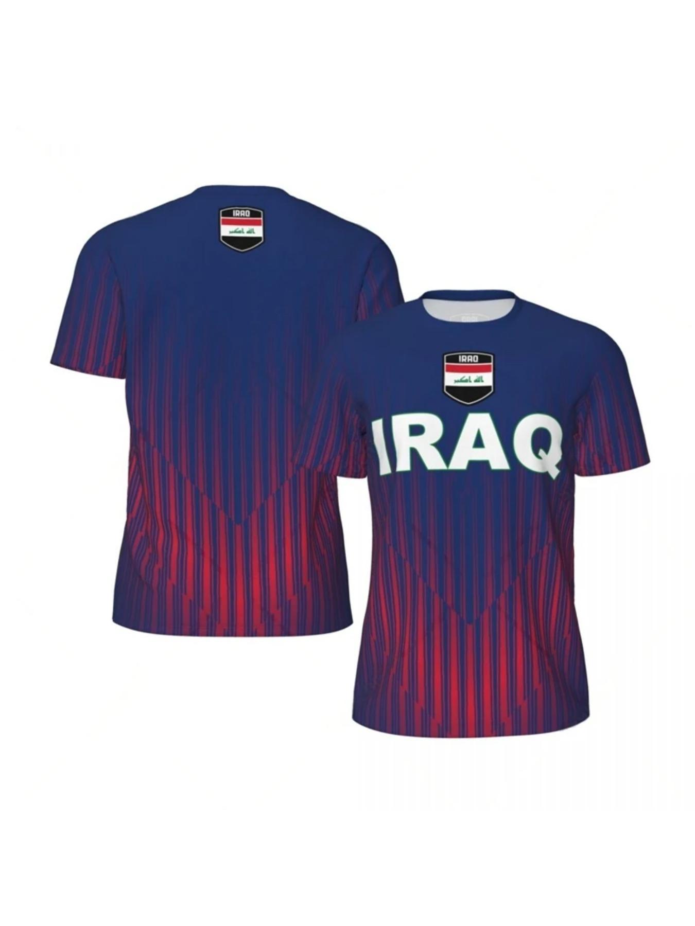 Iraq Flag Graphic Mens Football Jersey Fashion National Emblem 3D Printed Sports T Shirt Casual Oversized Breathable Tees Tops