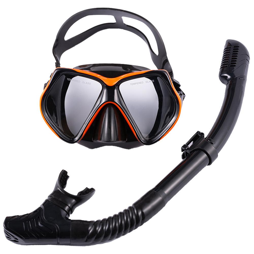 1 Set Adjustable Diving Mask, Professional Diving Goggles, Wide View Tempered Glass Lens Anti-fog Swimming Goggles, Diving Swimming Training Equipment For Adults Teens