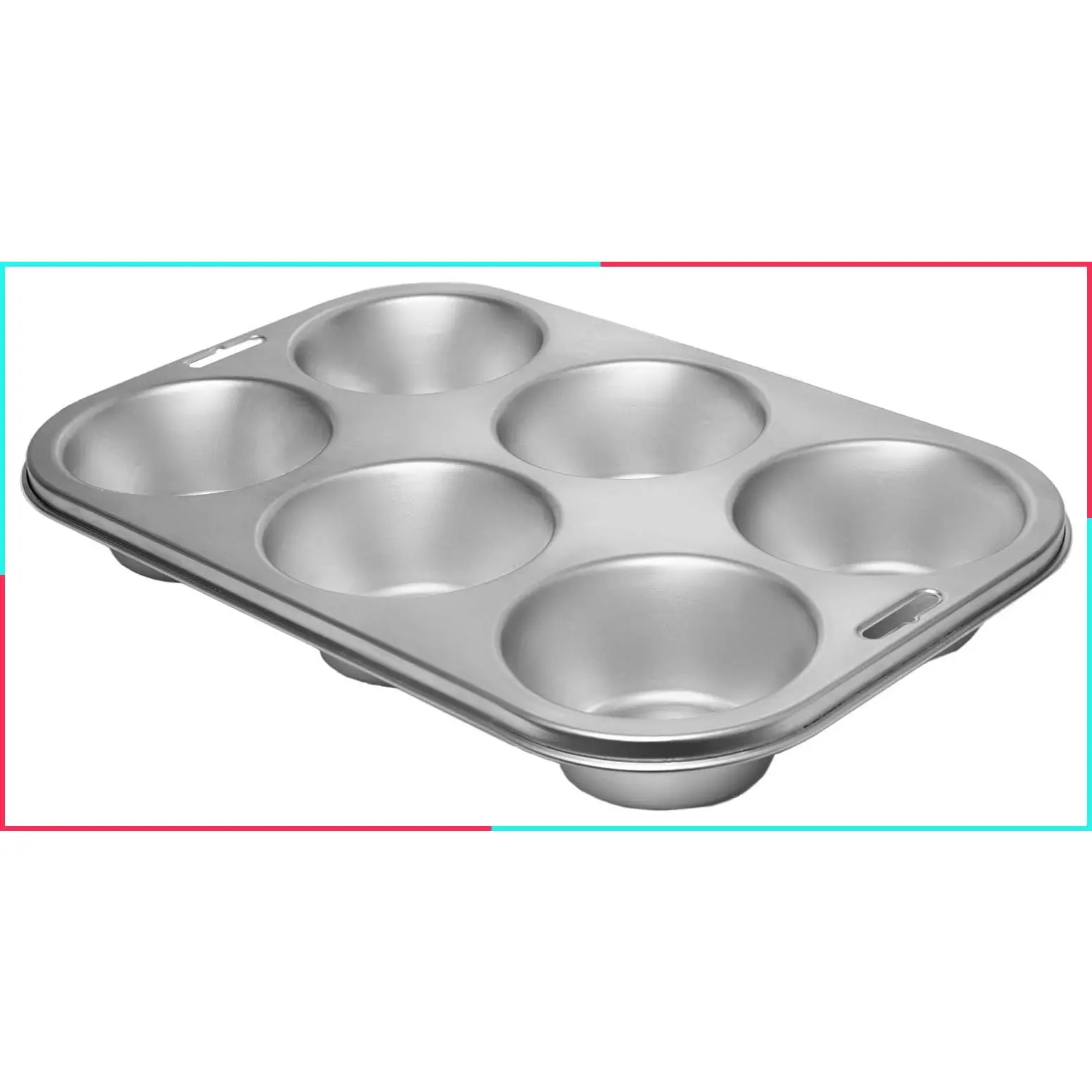 Stainless Steel Extra Large 6-Cup Jumbo Muffin and Cupcake Pan
