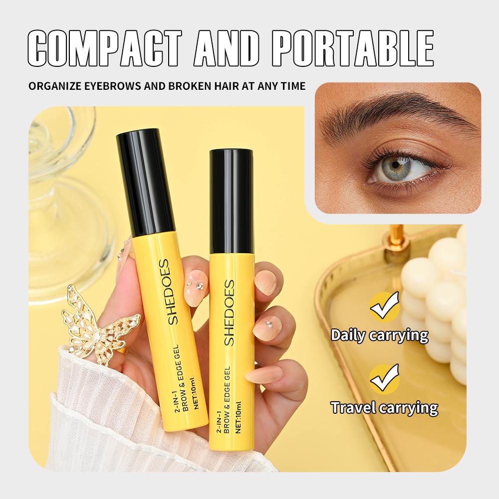 2-In-1 Brow & Edge Gel, Long-Lasting Eyebrow Gel, Natural 3D Smooth Wild Brows, Eyebrow Setting Gel, Makeup Essential