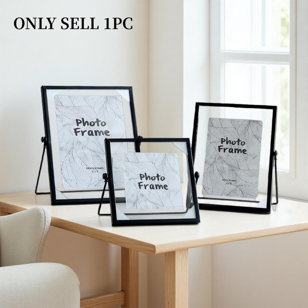 1PC Modern Simple Photo Frame, Iron Material, Golden Frame Decor, Suitable for Multiple Sizes of Photos, Home Decoration, Desktop Photo Frame Ornament