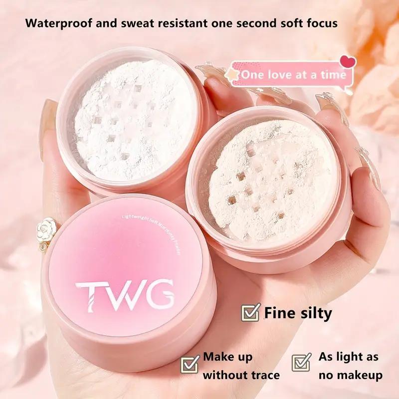 Perfect Makeup Oil Control Setting Powder, Lightweight Natural Medium Coverage, Sweat Resistant Loose Powder, Suitable for All Skin Types, Soft Mist Applicator, Lightweight Natural Look, Base Powder