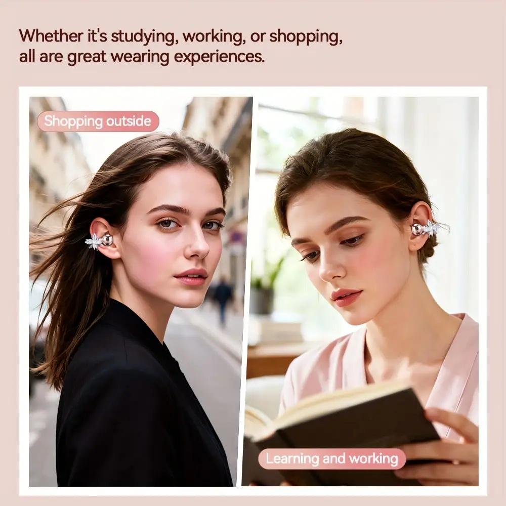 YYT1  New Senyang Wireless Open-Ear Headphones, Open Wear Earphones, Bluetooth-Compatible Clip-On Earring Earbuds with Stereo Sound, Electronic Audio, Fashion Aesthetic Gift, Outdoor and Travel