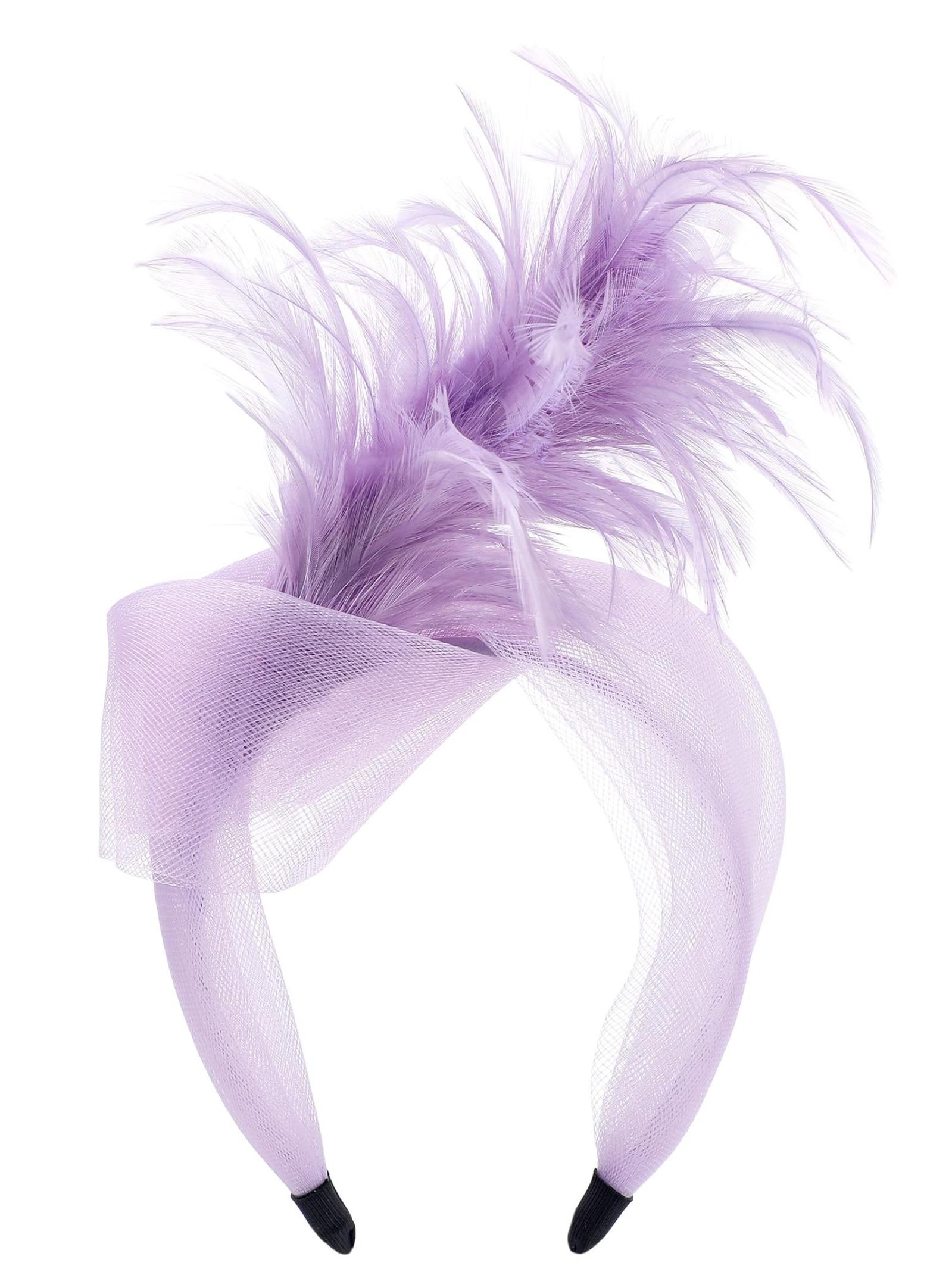Feather Fascinators Headband Women's Tea Party Hat for Kentucky Derby, Cocktail, Wedding, Fancy Dress Party for Evening Wear and Special Occasion Vintage Looks Brooch Sweet and Cute Women's Hair Accessories ﻿