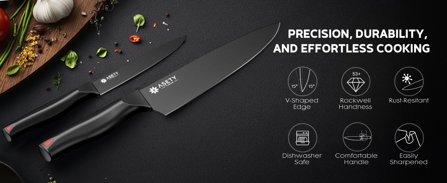 15 PCS Knife Set with Block with Sharpener, High Carbon Stainless Steel for professional kitchen knives Sharp Set NSF Food Safe Dishwasher Safe Steak meat boning knives box gifts for men Knife Block Birthday 15 PCS Knife Set with Block with Sharpener, High Carbon Stainless Steel for professional kitchen knives Sharp Set NSF Food Safe Dishwasher Safe Steak meat boning knives box gifts for men Knife Block Birthday