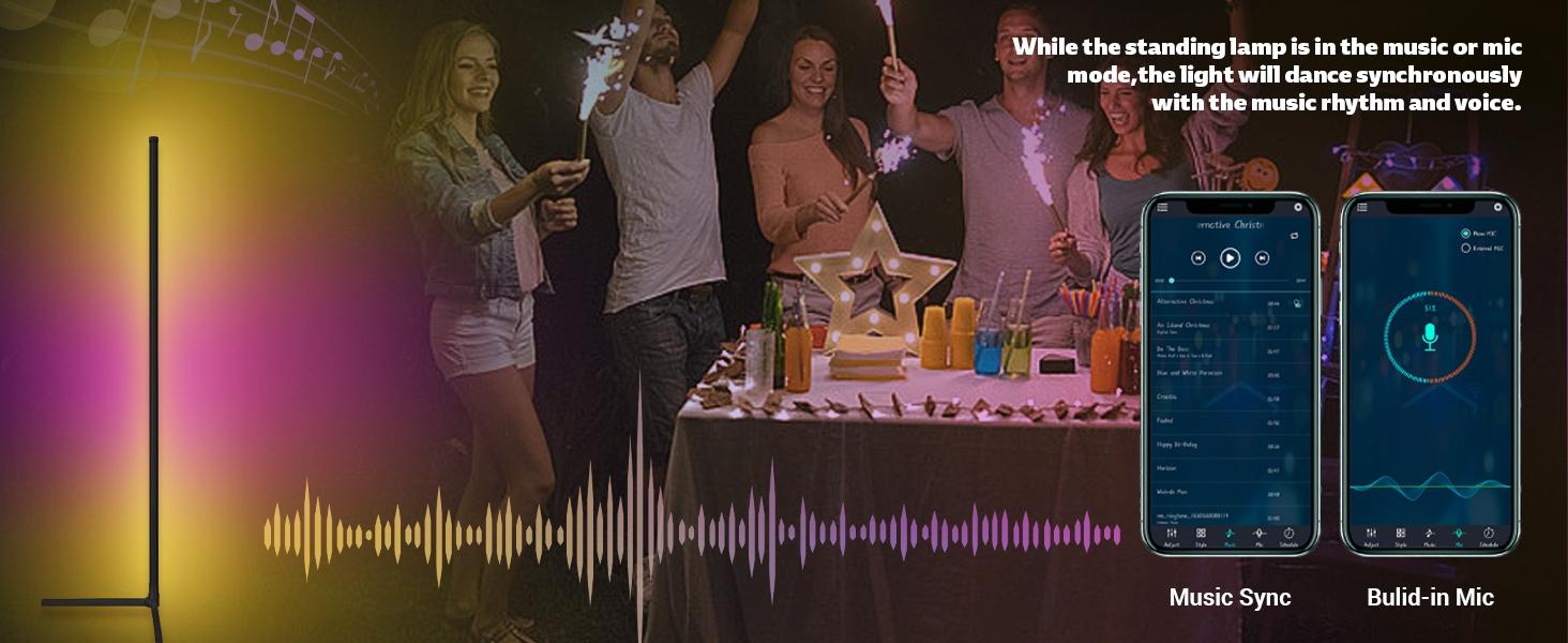 LED Corner Lamp, RGB Corner Floor Lamp with APP and Remote Control, 16 Million Colors & 300+ Scene Color Changing Ambience Light with Music Sync for Living Room, Bedroom, Gaming Room, Remote Floor Lamps