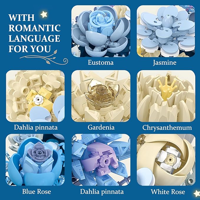 Moon Flower Brand Faux Roses Bouquet Artificial Rose Bouquet Crescent-Shaped Botanical Collection for Adults Kids Unique Décor Table Wall Decoration Home Decor Great Gift for Her Him