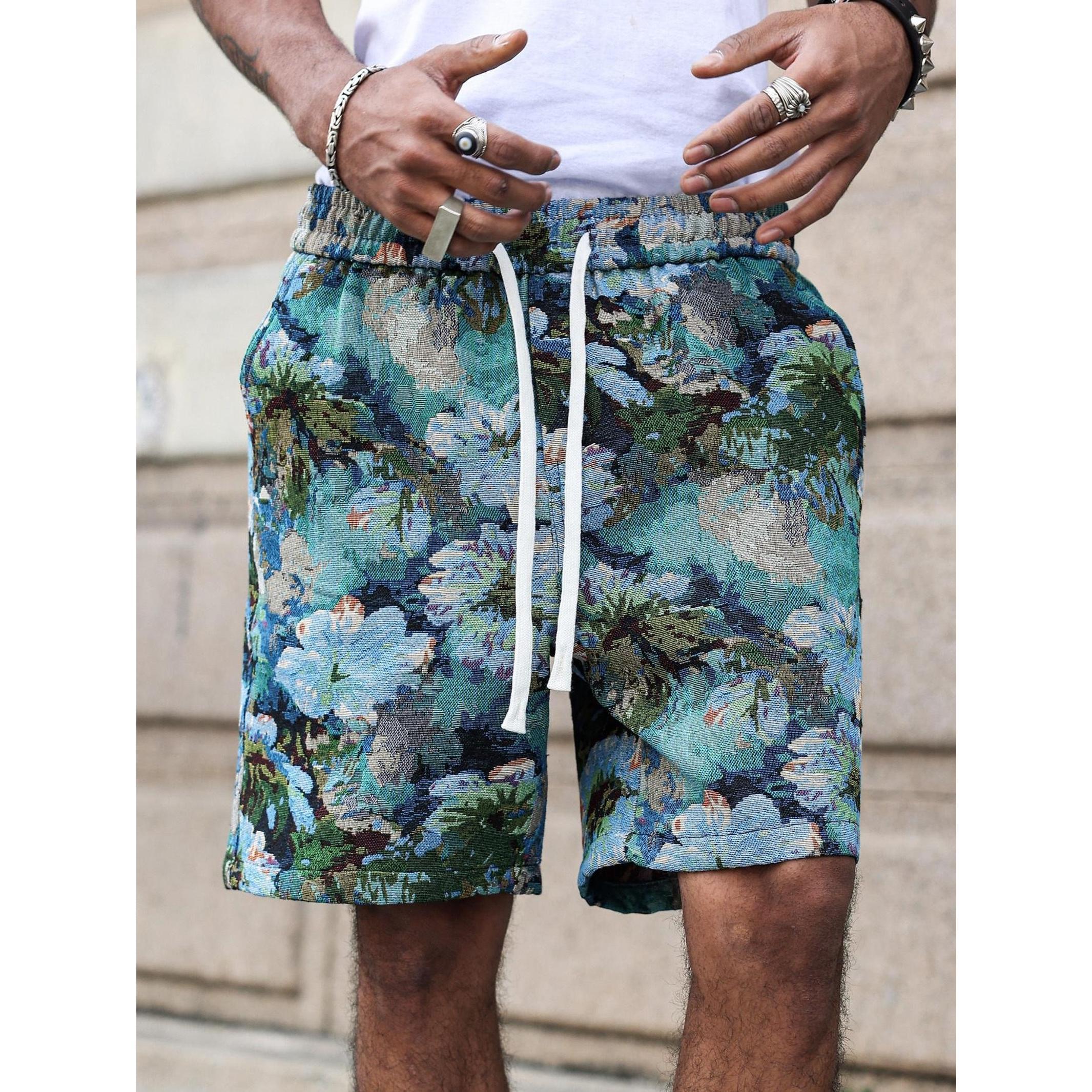 2026 new men's casual overalls shorts men's American casual pants European and American fashion loose men's fancy pants.