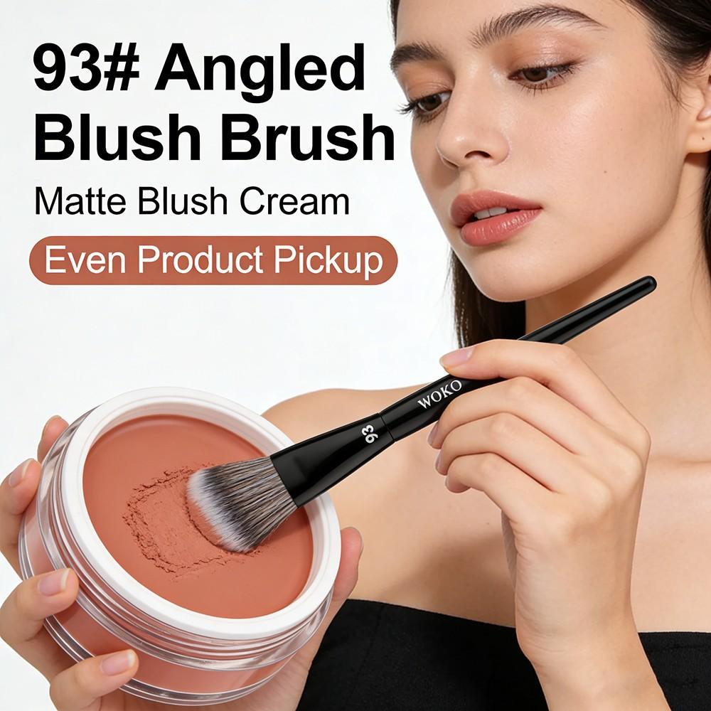 1PCS 93 # Angled Blush Brush Pro Cream Powder Liquid Blusher Makeup Brushes High Quality  Angled Blusher Silhouette Makeup Tool