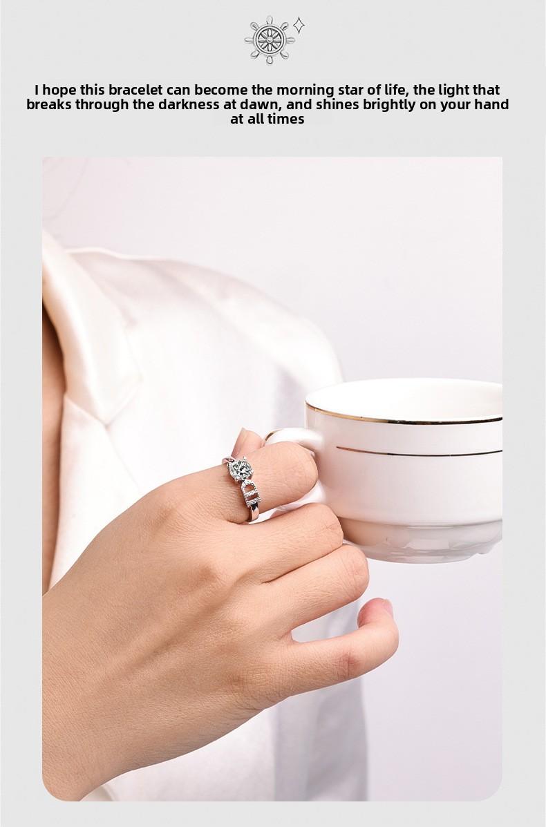New cross-border Wish hot-selling 26-letter ring with zircon inlay, adjustable open ring for women, versatile accessory