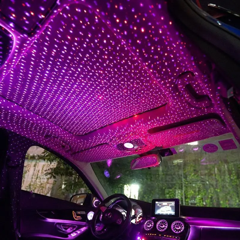 Starlight Roof Projector, USB Starry Sky LED Car Lights Interior with Auto-Sensing, Multifunctional Atmosphere Lamp & Car Interior Accessories, Car Interior Lights, Led Lights Car