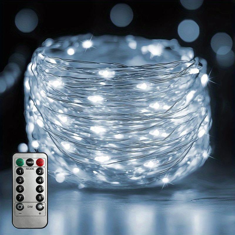 Remote-Control Eight-mode Copper Wire String Lights, Atmosphere Remote-Control Fairy Lights, Indoor Decoration for Bedrooms and Living Rooms, Decoration for Birthday Parties, and String Lights for Christmas and Thanksgiving Scene Setup.