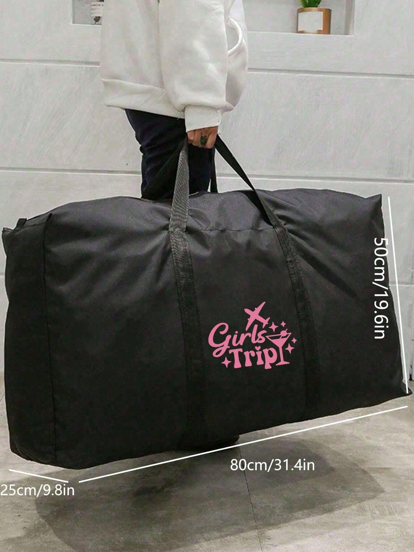 1 foldable travel bag, unisex storage bag, portable handbag, large capacity luggage bag, airplane pattern, multifunctional travel accessory, luggage bag, moving bag, Oxford cloth material, packing luggage bag