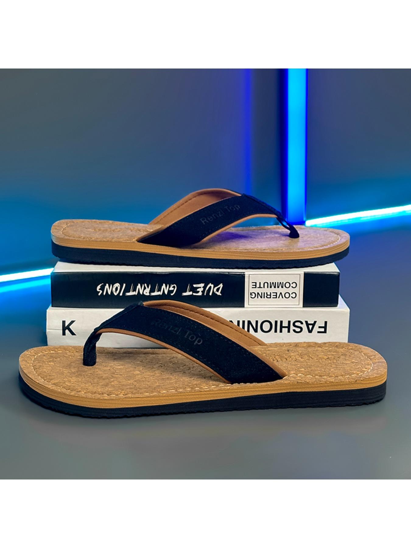 Summer Men's Sandals, Casual Y-Strap Eva Slippers, Lightweight Outdoor Beach Shoes, Indoor Home Footwear, Comfortable and Stylish