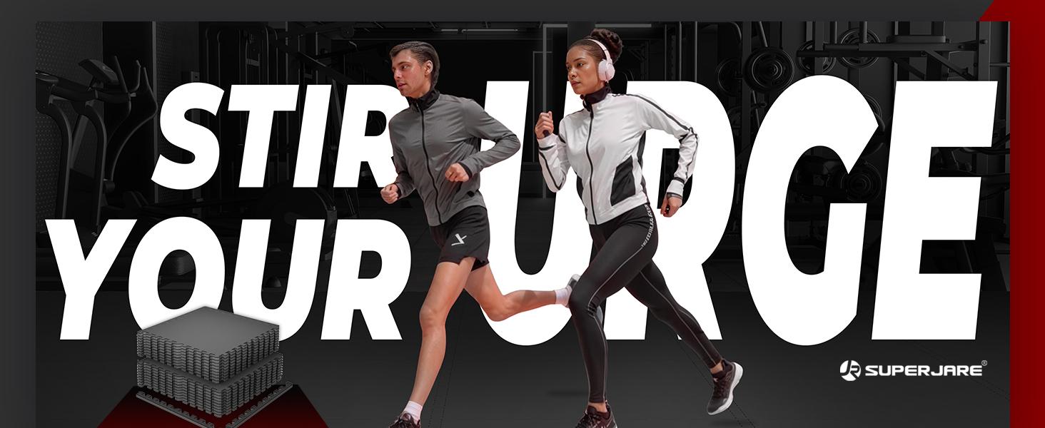 SUPERJARE 0.79 Inch Gym Flooring for Home Gym, Exercise Equipment Mats with Rubber Top, Interlocking Rubber Floor Tiles for Home Gym and Fitness Room, Protective Flooring Mat SUPERJARE 0.79 Inch Gym Flooring for Home Gym, Exercise Equipment Mats with Rubber Top, Interlocking Rubber Floor Tiles for Home Gym and Fitness Room, Protective Flooring Mat