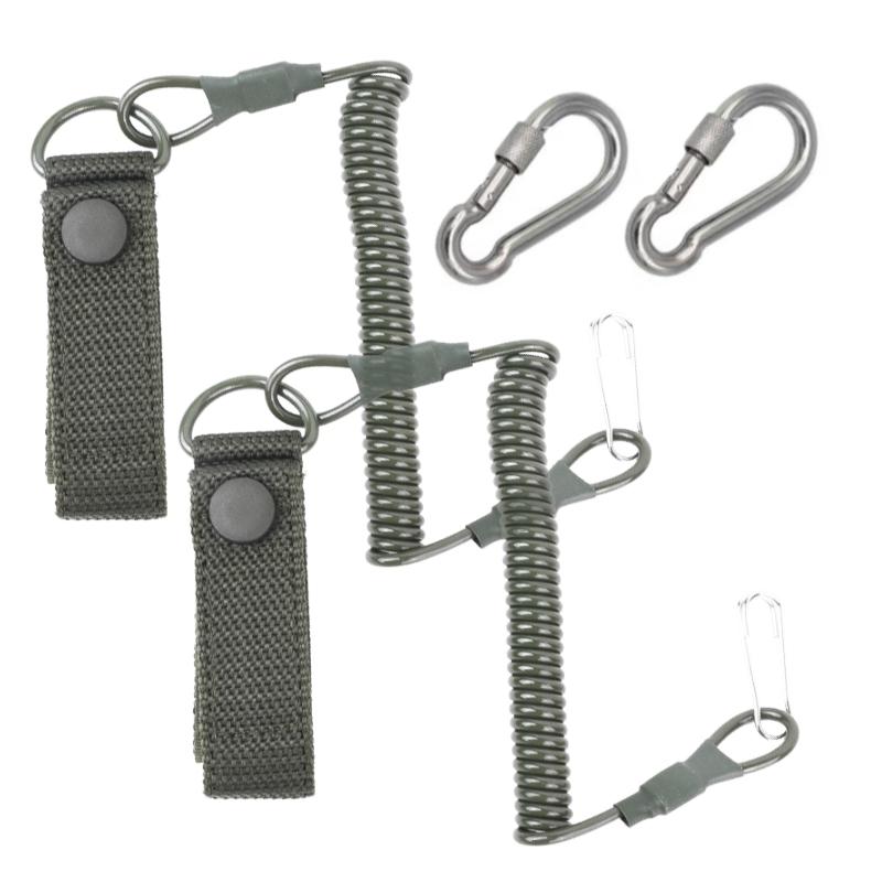 Spring Keychain Rope Set of Two with Carabiner, Adjustable Spring Rope for Hiking, Durable and Versatile Outdoor Gear Accessory