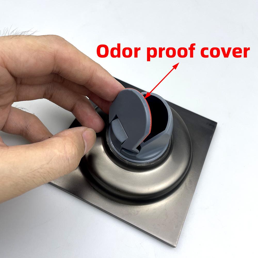 Stainless Steel Anti-Odor Drain Cover, Square Grate Bathroom Kitchen Sink Strainer, Long-Lasting Rust-Free, Dual Layered Design