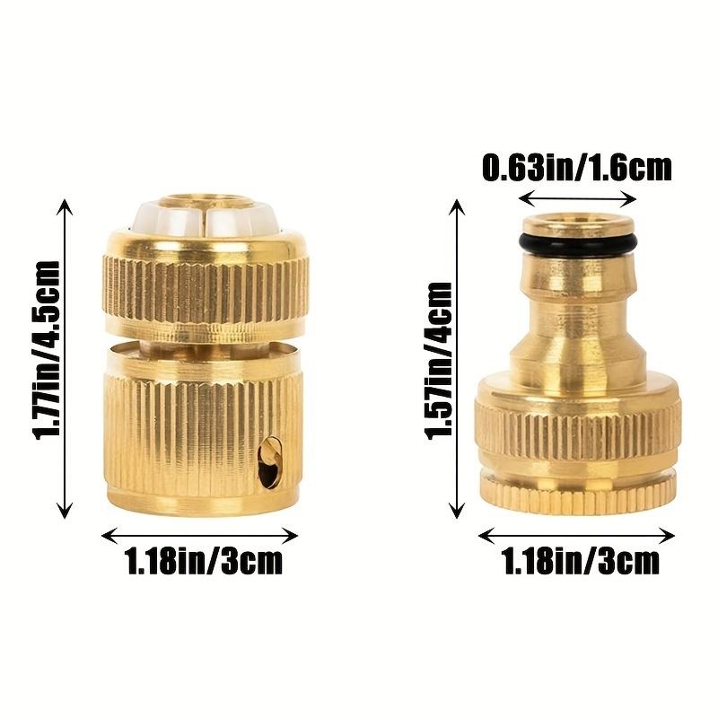 3 Pair Brass Quick Connectors, Suitable for 1/2 and 3/4 Inch Garden Hose Connections, Male and Female Fittings Accessories, Garden Hose Quic Connectors, Water Pipe Connectors, Garden Fast Connectors