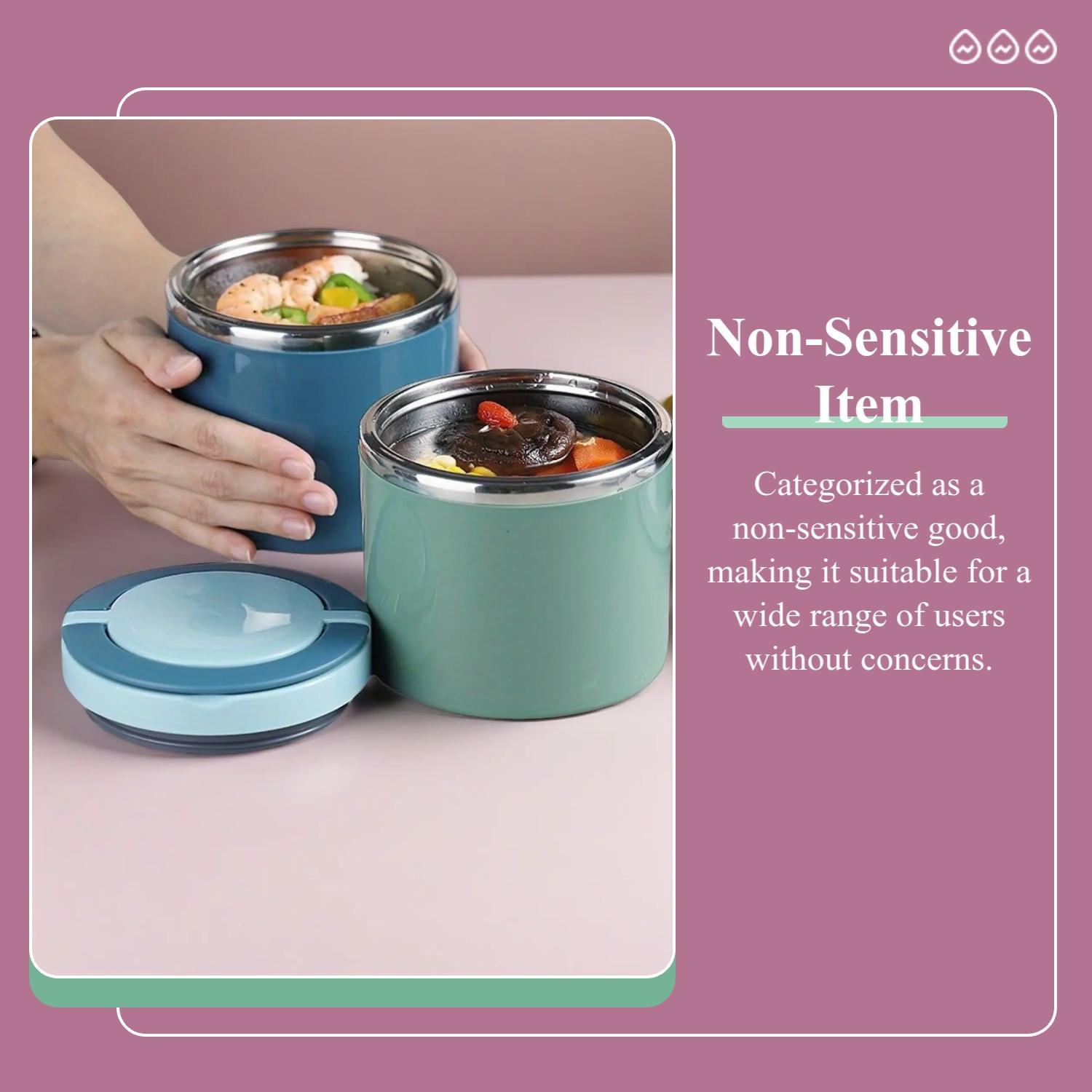 round insulated lunch box with handle soup & rice container 🍲🥢Large Capacity 630ML  food-grade stainless steel food jar durable thickened insulated lunch container  for office workers car lunch container  travel portable