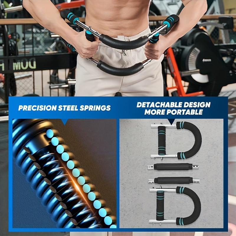 Muscle Burn Arm Exerciser, Shoulder Chest Trainer, Boost Muscle Burn, Home Use，Chest Arm Training Bar, High-strength Spring, Chest Tricep Exerciser, Non-slip Handle, Detachable for Storage，Adjustable Resistance Arm Chest Trainer, Alloy Material