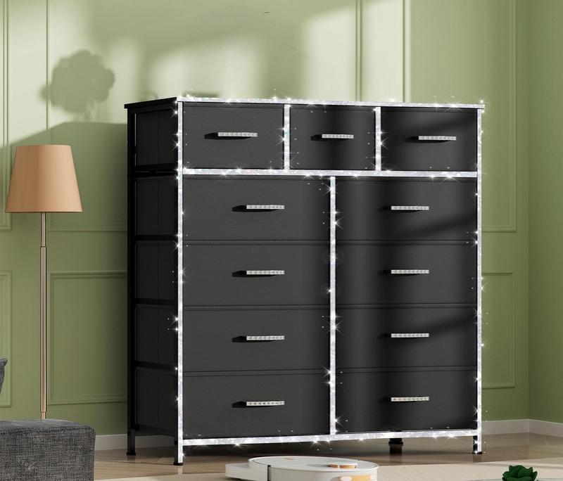 【Prime Day】9 Drawer Dresser for Bedroom, Storage Organizer with 9 Drawers, Chest of Drawers with Fabric Bins, Sturdy Metal Frame, Wood Tabletop for Guest Room, Closet, Entryway, Nursery 【Prime Day】9 Drawer Dresser for Bedroom, Storage Organizer with 9 Drawers, Chest of Drawers with Fabric Bins, Sturdy Metal Frame, Wood Tabletop for Guest Room, Closet, Entryway, Nursery