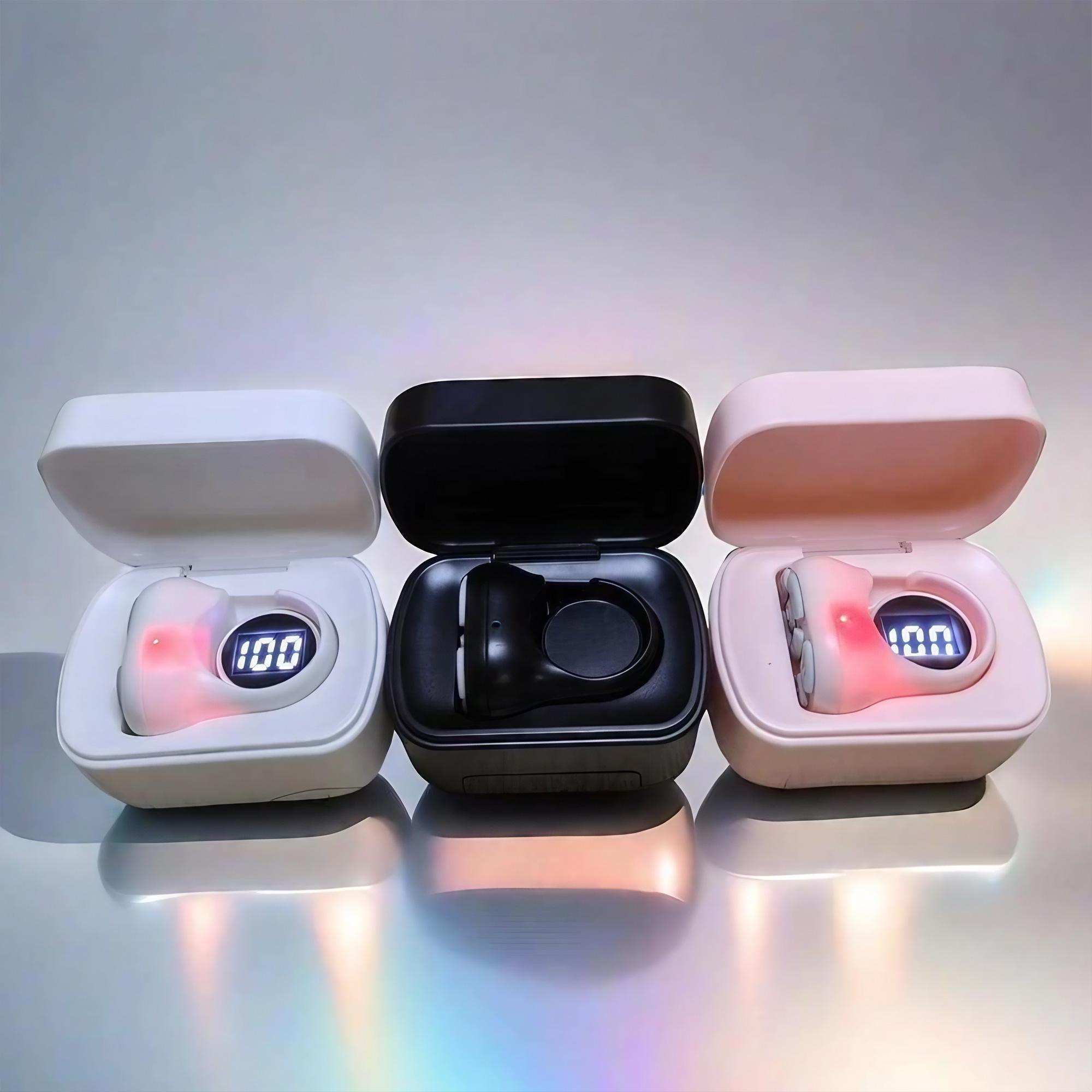 Wireless Ring Remote with Digital Display Charging Case, 7-Key Scroll Clicker for Smartphones Tablets iOS Android. Rechargeable Selfie Video Controller Compatible with Mobile Devices.