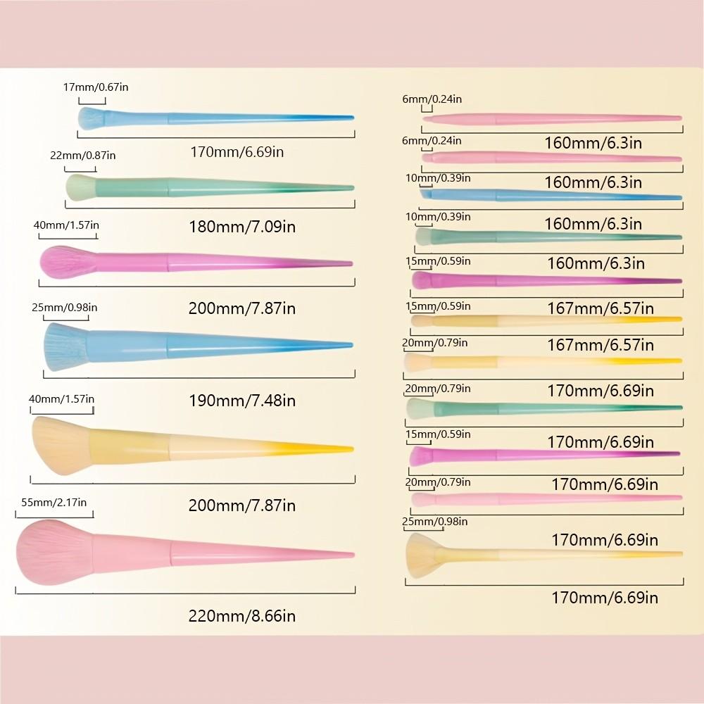 17-Piece Macaron Makeup Brush Set, Professional High-End Cosmetics Brushes, Ideal for Travel, Perfect Holiday Gift