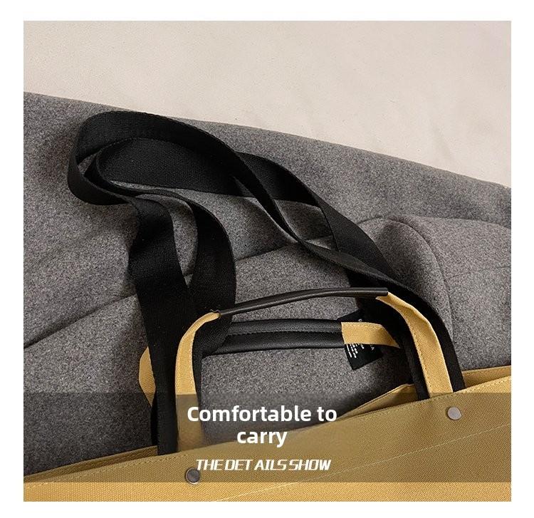 Casual Letter Print Canvas Tote Bag, Large Capacity Commute Shoulder Bag, Lazy Style Handbag, Student School Bag