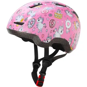 Kids Bike Helmet for Ages 3-8, Toddler Helmet for Boys Girls with Unicorn Print, Adjtable Lightweight Helmet for Cycling Scooter Skateboard