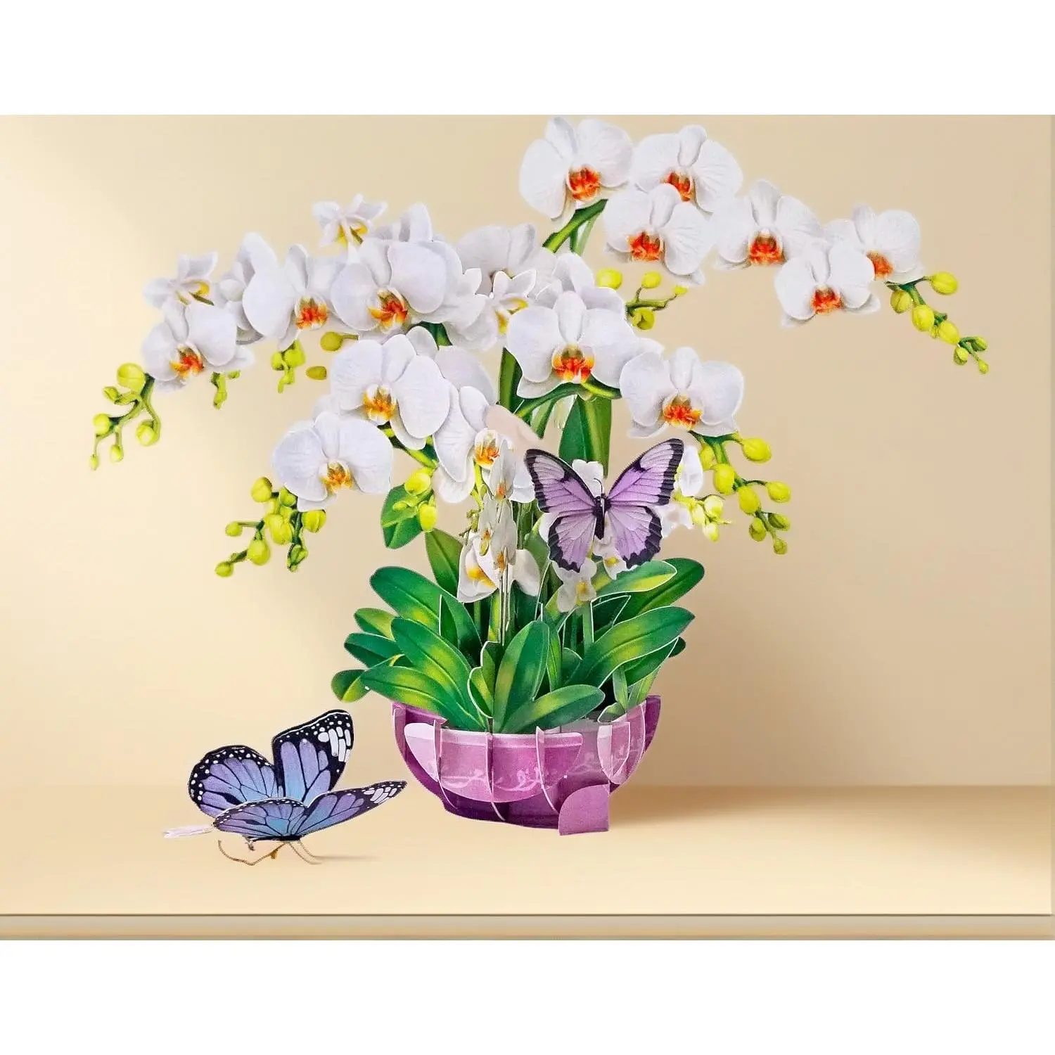 3D Orchid Sympathy Pop-Up Card - Pet Loss Grief Support Item for Bereaved Loved Ones, Complementary to Dog & Cat Furniture, Cat Hammocks Included
