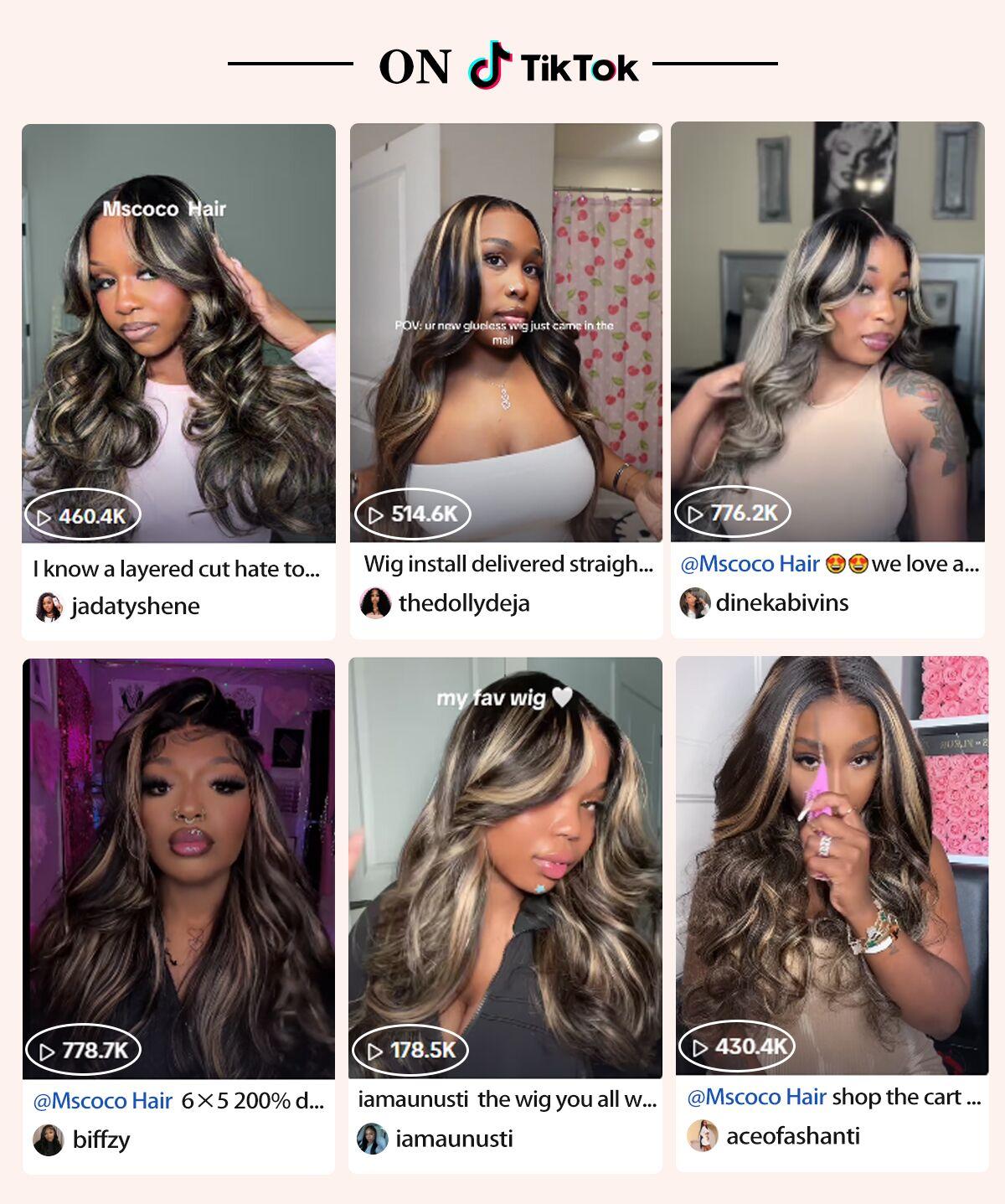 Mscoco Hair Balayage Honey Blonde Highlight Human Hair Wig Glueless Pre Cut 6x5 Wear And Go 1B 22 Body Wave HD Lace Wig