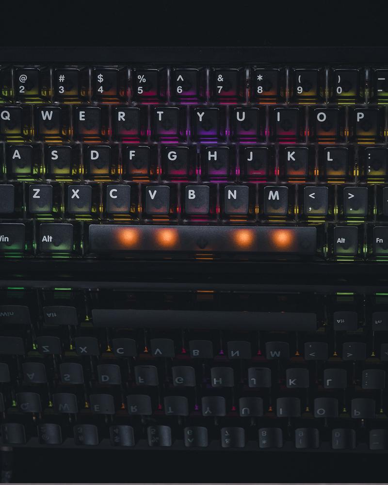 Latenpow Foggy Transparent Keycaps PBT Keycap Set for Mechanical Gaming Keyboard DIY 68/75 Layout 94 Keys