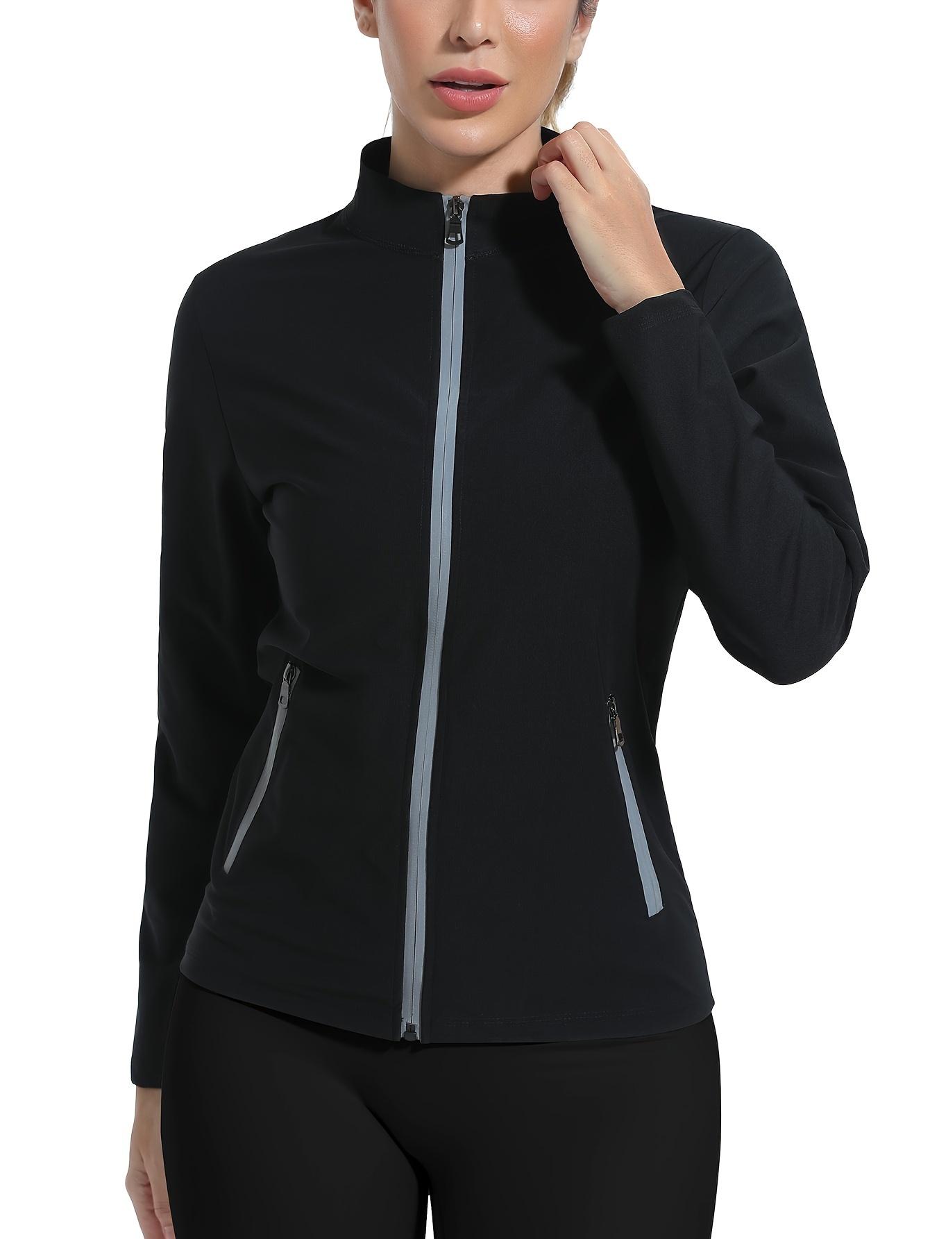 Women's Sauna Sweat Sports Jacket, Insulated Zipper Fitness Top, Long Sleeve Warmth Retention Sport Coat, Workout Jackets, Ideal for Gym, Running, Training, Aerobics