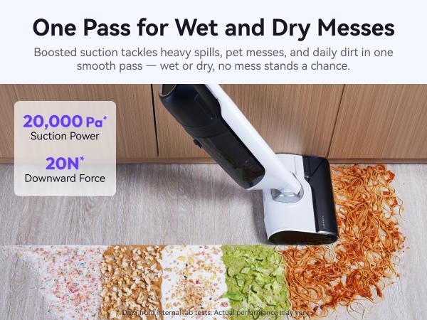 NARWAL S30 Wet Dry Vacuum Cleaner with 20000Pa Suction, 176°F Self-Cleaning, Heated Drying, Disposable Waste Bag, Tangle-Free, Cordless Vacuum Mop for Hard Floors & Edge Cleaning, Easy to Use