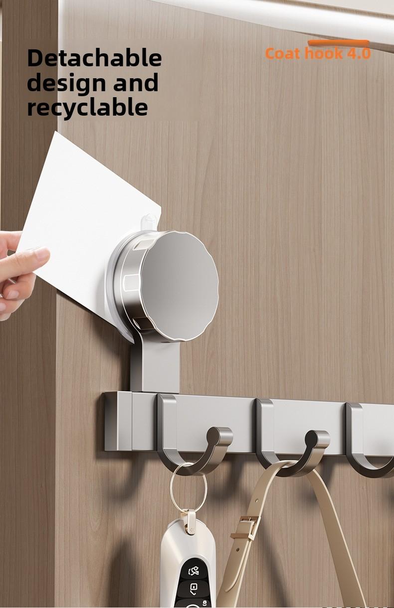 Strong Hold Suction Cup Hook, No-Drill Wall Mount Organizer, Ideal for Bathroom & Bedroom Storage, Holds Clothes Towels Robes