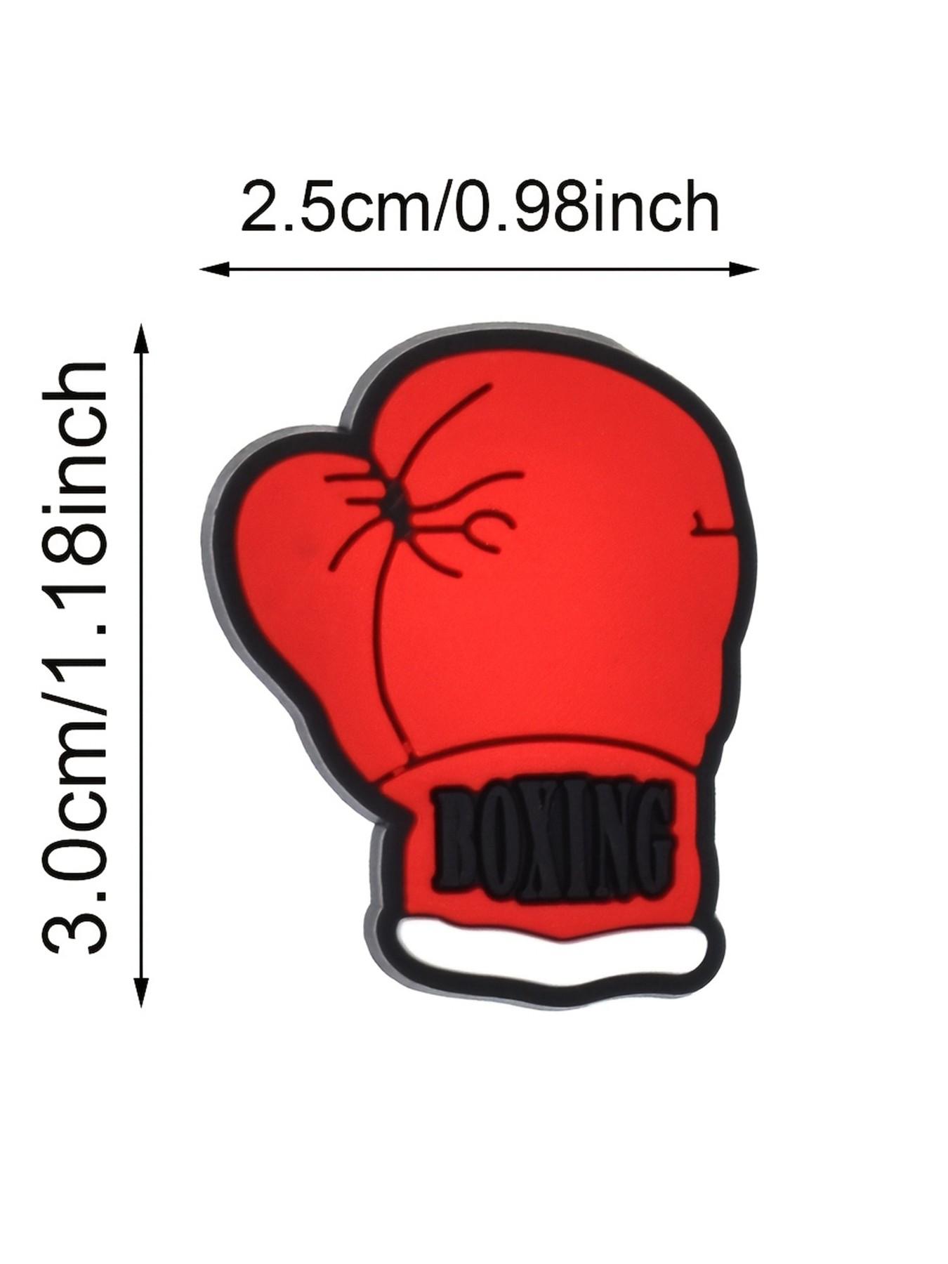 10pcs, plastic, red boxing series plastic shoe charms, boxer sandbag gloves with diverse patterns shoe accessories, holiday party gifts