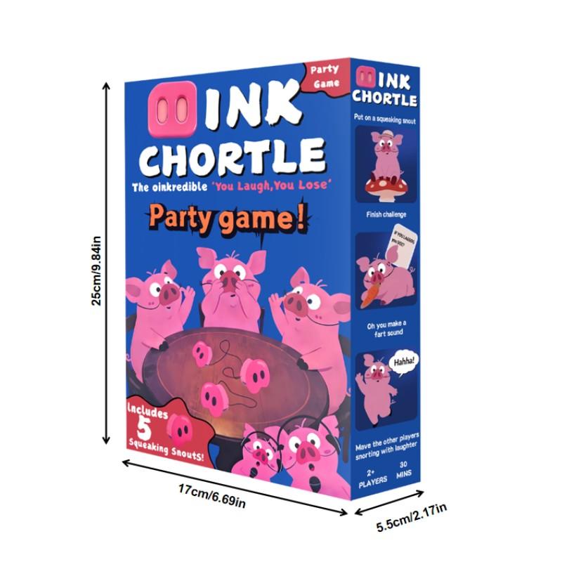 Snort Challenge Game, Family Fun Party Game, Includes 150 Cards & 5 Pig Noses, Suitable for 4-8 Players, Laughing & Sneezing Rules