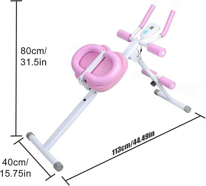 Abdominal Trainer with LCD Display 5-Level Height Adjustment, Padded Foam Handles for Core, Arms, Legs, Back, Hips - Home Gym Equipment for Women & Men - Space-Saving Workout Station, Abdominal Exercise Equipment