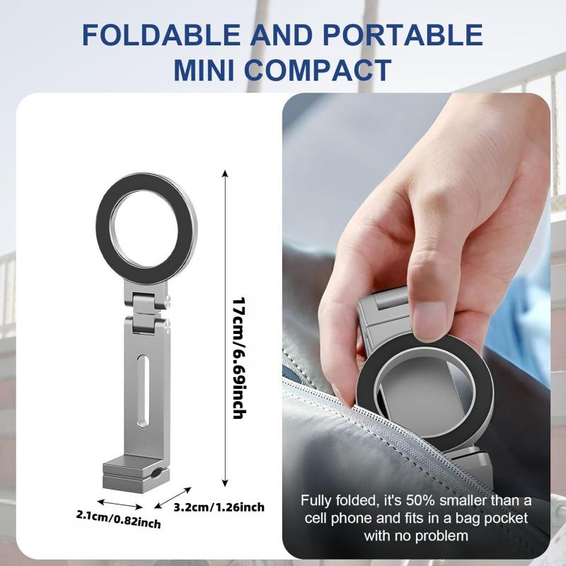 Magnetic Phone Stand - Adjustable Foldable Phone Stand with Strong Magnet, Portable Travel Phone Stand Compatible with iPhone 16/15/14/13/12 Pro, Samsung Galaxy, All Smartphones