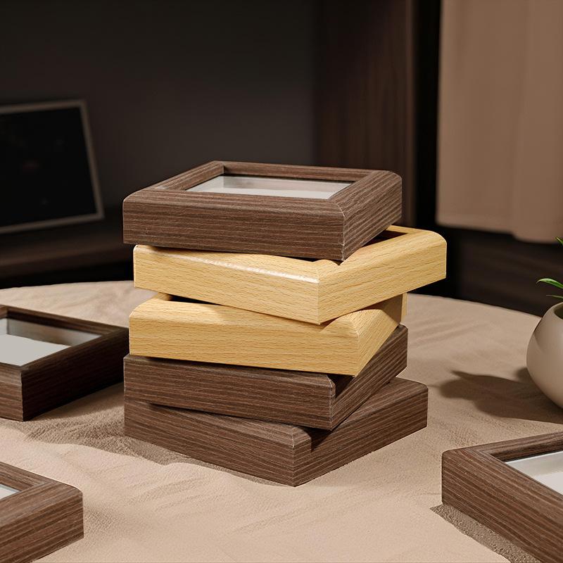 Wooden Photo Frame Stand DIY Simple Living Room Bedroom Decor Wall Hanging Picture Frame Hollow Out Art Display Piece
