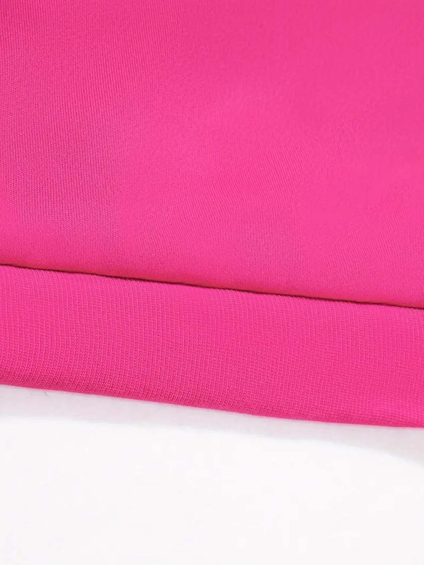 Kpop Anime Cartoon Print Elastic Fabric Girls' Casual Fitted Cute Sweatshirt, Youth Sports Wear for Outdoor & Indoor Activities