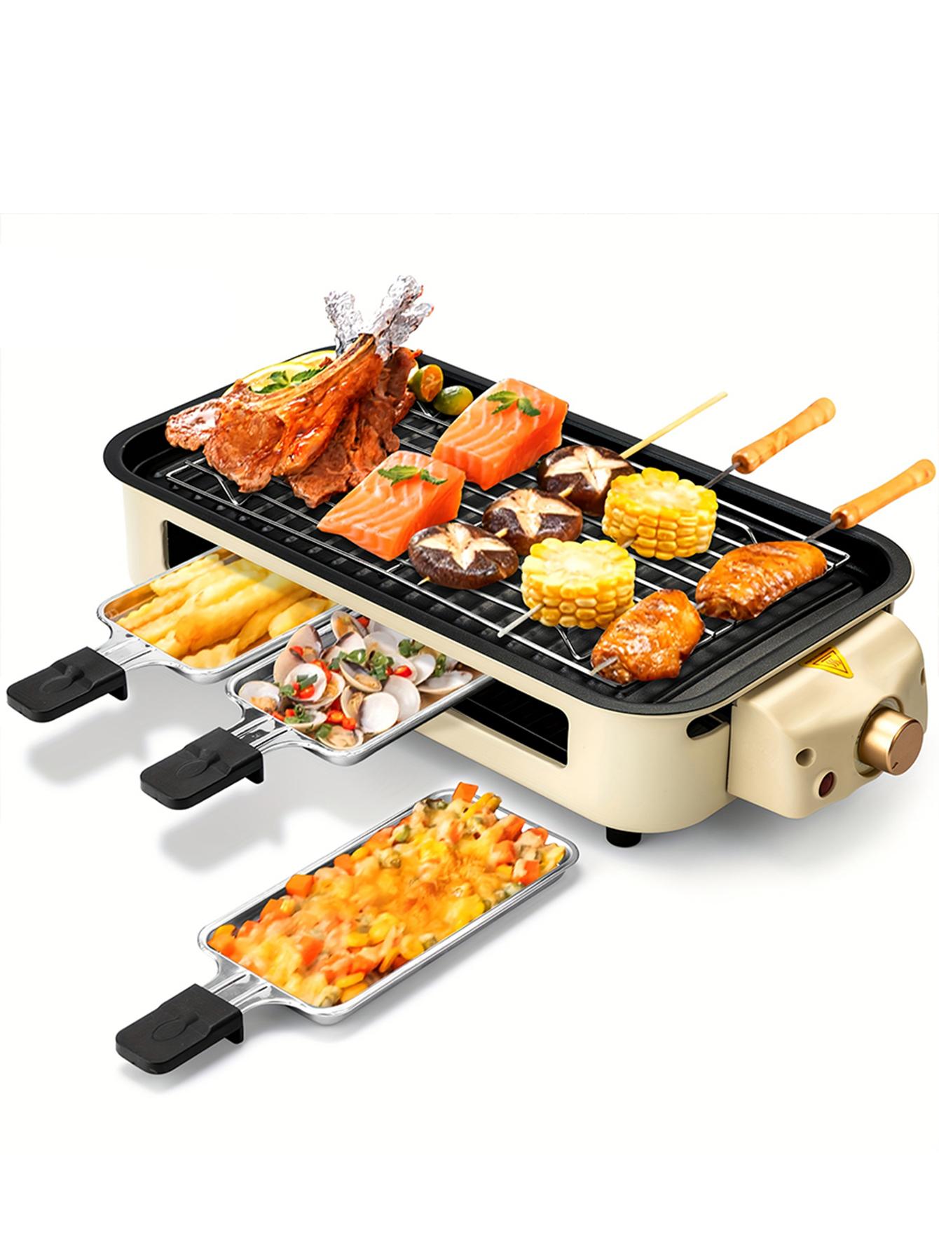 Halloween Festival Warm-up AORAN 1800W Indoor Electric Smokeless BBQ Grill with Non-Stick Coating, Perfect for Home Korean BBQ and Multi-Function Cooking Stainless Steel Grilling Universal Griddle