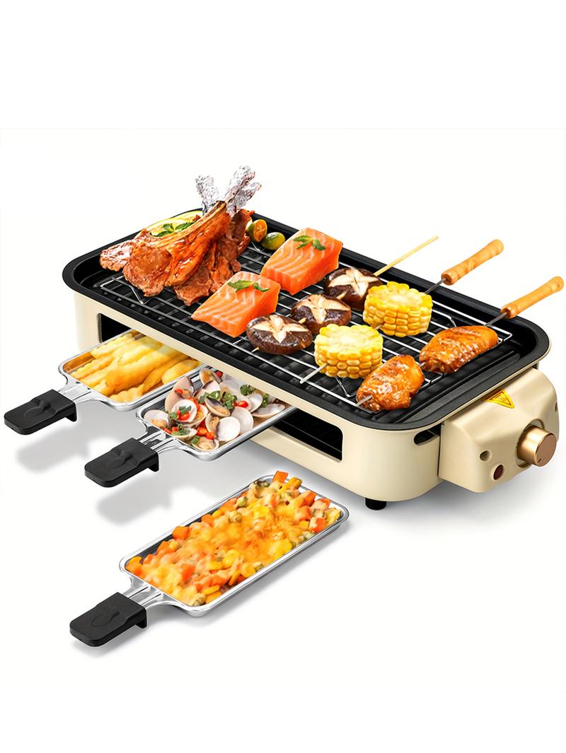 Halloween Festival Warm-up AORAN 1800W Indoor Electric Smokeless BBQ Grill with Non-Stick Coating, Perfect for Home Korean BBQ and Multi-Function Cooking Stainless Steel Grilling Universal Griddle