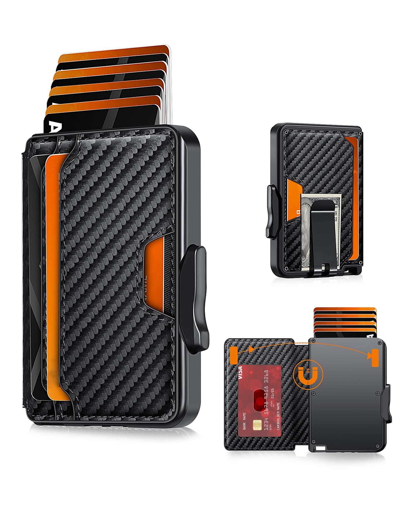 Men's Wallet Card Pop-Out Holder, Card Carrying Holder, Simple Smart Wallet, RFID Blocking Credit Card Case, Aluminum Alloy Compact Card Sleeve, Boys' Gift