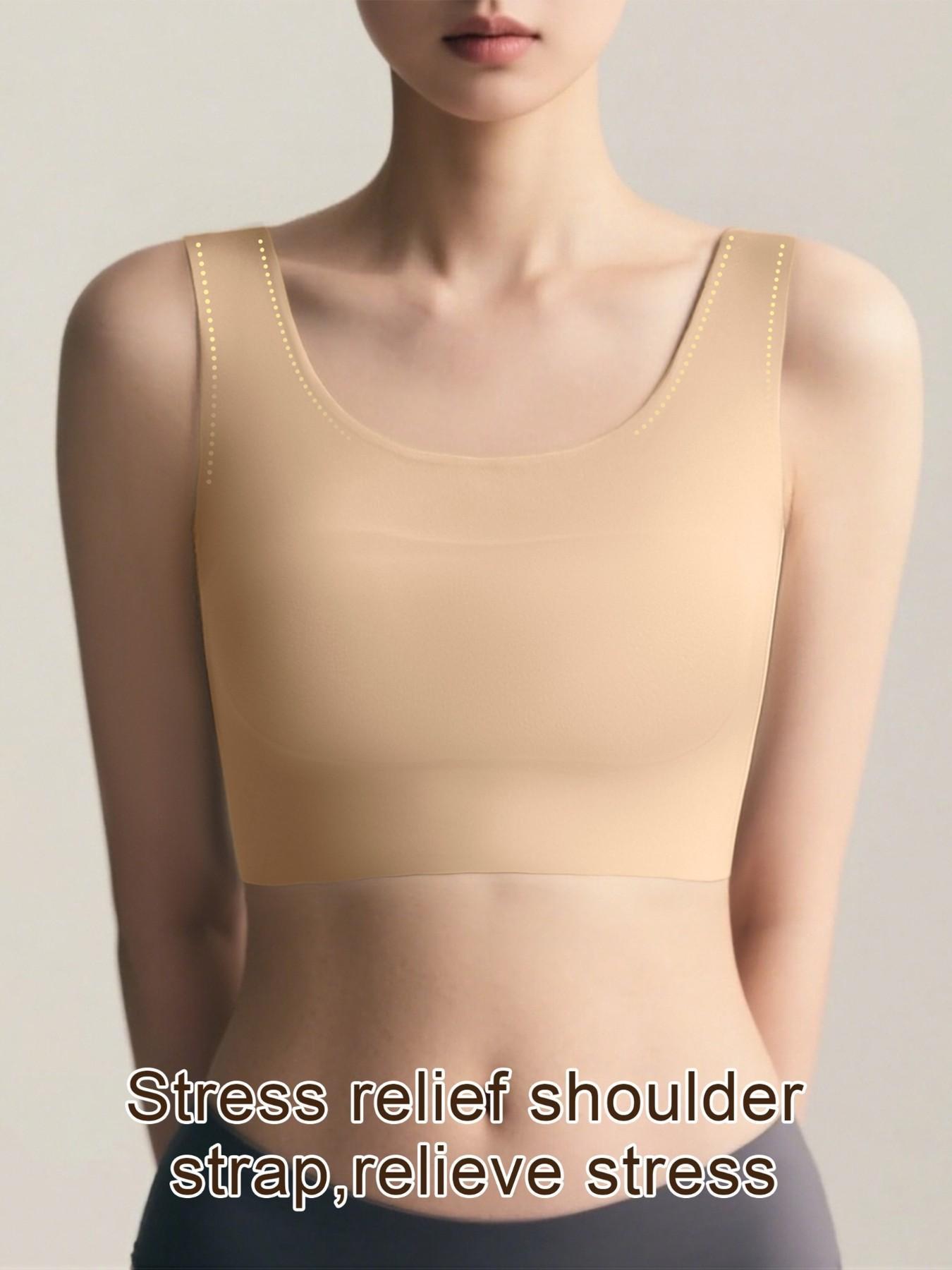 Women's Wireless Chest Binder Bra, Seamless Fit Tomboy Flat Chest Shaper, Wide Straps, Breathable for Yoga & Daily Wear